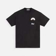 普賓迪KITH TREATS限定 口袋甜甜圈字母logo 男女夏季休閑寬松短袖T恤 黑色 XL