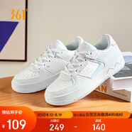 361°運動(dòng)女鞋秋季情侶復古厚底增高小白休閑板鞋子女682116601F-8