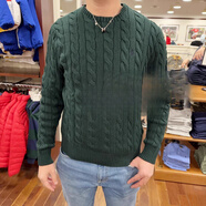保羅拉夫勞倫（Polo Ralph Lauren）黑五Polo  Lauren男士純棉小標(biāo)圓領(lǐng)麻花毛衣針織衫 森林綠 美 不退換 L 美