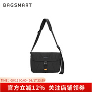 BAGSMART斜挎包戶(hù)外背包男士挎包小眾女運(yùn)動(dòng)單肩包女生包包郵差包男生禮物 暗夜黑 升級(jí)版