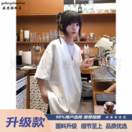 NEW ERA NENewdecay白色短袖男款夏季500g重磅純棉T恤美式內(nèi)搭打底情侶半袖 白色【升級款】 3XL 165-180斤