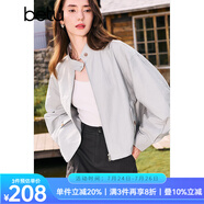 百圖betu女裝秋季新款短外套下擺抽繩設計帥氣戶外外套女2408T56 灰色 XS