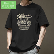 胖東來(lái) DL官網(wǎng)方艦店旗官網(wǎng)短袖t恤男日系簡(jiǎn)約純棉重磅體恤寬松潮流百搭美 黑色--580短袖-純棉 S _【建議90-115斤】