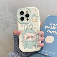 GEEKSEEK 可愛拉布布適用iphone16promax手機殼蘋果15pro女款14帶掛繩13防摔12保護套11max防塵x/xs 膚感相框-pf0102星星綠拉布布【單殼】 iPhone 16 