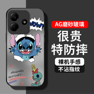 美齡美麗史迪仔適用紅米note14手機(jī)殼小米note12新款turbo4保護(hù)套13pro感10卡通11防摔9男女redmi網(wǎng)紅pro潮 【YA972史迪奇-經(jīng)典黑】AG玻璃殼 紅米 Note 14 P