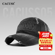 CACUSS【態(tài)度】帽子男夏軟頂棒球帽破洞潮流鴨舌帽女戶外遮陽騎行太陽帽 深灰 均碼 適合頭圍57-59cm左右