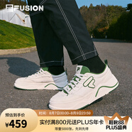FILA FUSION斐樂潮牌男鞋章昊同款帆布鞋2025夏新款50-50運(yùn)動(dòng)休閑鞋 奶白/深森林綠-GF 43