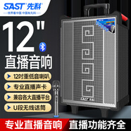 先科ST-1103廣場(chǎng)舞戶(hù)外電木吉他貝斯民謠彈唱樂(lè )器音箱拉桿藍牙音箱家用12吋三分頻低音炮帶麥克風(fēng)黑色