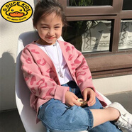 G.DUCKKIDS兒童裝女童開衫毛衣外套春秋2025新款中大童針織洋氣女孩上衣韓版 粉色【KF46經(jīng)典粉色豹紋開衫】 110 適合身高100-110cm年齡4-5歲