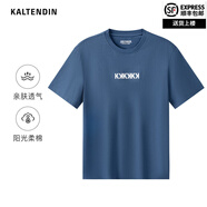 KALTENDIN卡爾丹頓短袖t恤男夏季圓領(lǐng)透氣涼感寬松休閑潮流百搭半袖上衣 藍(lán)色 N6 S /46