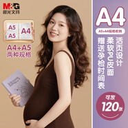 晨光（M&G）產(chǎn)檢收納冊孕檢報告單孕媽媽資料袋孕期懷孕記錄冊活頁本便攜b超a4體檢單 星河紫 ADM945AA