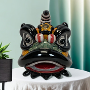 美陶（MEI TAO）《嶺南獅子頭》國(guó)潮獅子頭陶瓷工藝品醒獅舞獅禮品博古架裝飾擺件 原創(chuàng)嶺南醒獅黑色 屬性水
