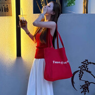 deciuhlae掛頸V領(lǐng)紅色吊帶背心女夏外穿2025年新款辣妹穿搭無(wú)袖上衣高級感 紅色[短袖女t恤2025新款/2025超 S 均碼