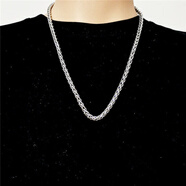 RSRDDY老鳳凰999純銀不掉色項鏈韓版嘻哈古巴鏈潮男百搭鎖骨項鏈情侶 5mm粗龍骨鏈60厘米周長(cháng)