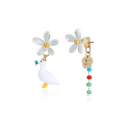 AJIDOU阿吉豆【線(xiàn)下商城同款】耳釘卡通小鴨彩色吊墜時(shí)尚飾品生日禮物女