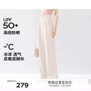 伊芙麗（eifini）【通勤防曬神褲】窄版闊腿褲女西裝褲高級感垂感白色褲子 米白 現(xiàn)貨 160/64A/M