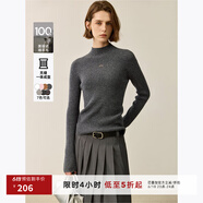 LILY【100美麗諾綿羊毛】秋裝新款女裝修身百搭半高領針織衫 509深灰 S