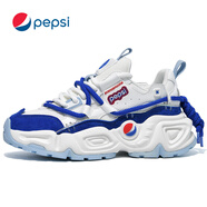 百事（PEPSI）百事夏季男鞋厚底增高6cm情侶面包鞋子運動休閑老爹鞋男潮鞋 白藍INS 42