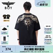 BOY LONDON【暗黑羅盤】夏情侶款短袖權(quán)杖印花炸街潮牌T恤N01906 黑印金N01906 經(jīng)典升級款 M