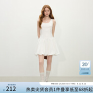 范思藍恩腰精裙系列 甜美少女感無(wú)袖花苞吊帶連衣裙女春1030/1302 白色短款 M