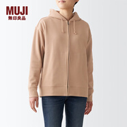 無(wú)印良品 MUJI 男女通用 緊密編織毛圈 拉鏈連帽衫 休閑外套 無(wú)性別 衛(wèi)衣 煙熏橙色 L -XL(180/104A)