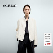 edition毛呢外套女2025春季新款羊駝毛羊毛圈圈紗短款工裝夾克 蛋殼色 XS