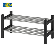 宜家（IKEA）TJUSIG圖西格門(mén)廳鞋架家用門(mén)口收納置物架現代簡(jiǎn)約玄關(guān)凳 黑色鞋架79cm