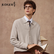 莊吉【可機洗】男士羊毛開(kāi)衫2025秋冬新款毛衣翻領(lǐng)通勤針織彈力外套