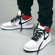 耐克（NIKE）【潮】Air Jordan aj1板鞋男女新款高幫休閑跑步運動耐磨籃球鞋 575441/555088-126/煙灰 36 GS