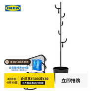 宜家（IKEA）ALGANAS艾佳奈斯衣帽架鞋架臥室落地立式掛衣架衣服架 黑色2件套門廳家具