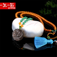一生一石（O-STONE）龍飛風(fēng)云種黑曜石時(shí)尚吊墜毛衣鏈黃瑪瑙項(xiàng)鏈女 黑色