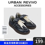 URBAN REVIVO2025夏季新款男士翻蓋鞋舌圓頭運動鞋UAMS50022 黑色 41