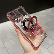 瑩吉蘋(píng)果17ProMax手機(jī)殼iphone16防摔高端男透明15Plus新款14超薄鏡頭全包四角氣囊防摔女生簡(jiǎn)約保護(hù)套 粉色【磁吸支架+四角氣囊防摔】 iPhone 16