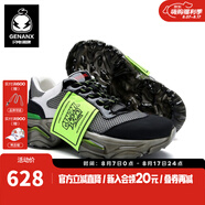 閃電潮牌（GENANX）運動鞋厚底秋季新款街頭個性貼布設(shè)計休閑鞋男 黑色 39