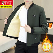 啄木鳥夾克男士裝外套春秋季款休閑棒球服上衣服 軍綠 加絨 XL