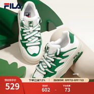 斐樂（FILA）斑斕鞋ROSETTA女鞋板鞋新款面包厚底鞋復(fù)古休閑鞋 斐樂白/艾草綠-WJ 37.5