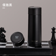 尚泰智能溫顯保溫杯商務簡約泡茶水杯便攜車載316不銹鋼禮品杯子 黑色390ml 390ML