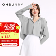 OhSunny防曬衣女寬松透氣連帽披肩衫開(kāi)車(chē)防曬服薄外套 氣質(zhì)灰 XL