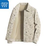 真維斯（Jeanswest）夾克男春秋外套休閑翻領上衣通勤燈芯絨潮流透氣寬松外套 yunhubao-2352卡其色 XL -(130斤-150斤)
