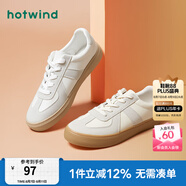 熱風(fēng)（Hotwind）男鞋春秋季新款德訓(xùn)鞋男士時尚休閑板鞋百搭純色小白鞋子系帶 米灰 （H14M3529） 38 240mm