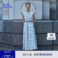 BLUE ERDOS25春夏復(fù)古通勤無袖V領(lǐng)修身印花連衣裙B255I4020 黑白動(dòng)物印花 S (160)