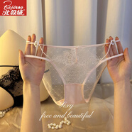 北極絨純欲風(fēng)蕾絲性感內(nèi)褲女網(wǎng)紗鏤空細(xì)綁帶夏透明舒適女士三角內(nèi)褲 【性感細(xì)繃帶裝】粉色 1條 均碼 建議體重80-120斤
