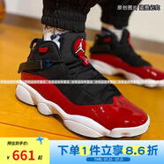 NIKE耐克男鞋女鞋 JORDAN 6 RINGS 公牛 六冠王運(yùn)動實戰(zhàn)籃球鞋 男 AJ6 黑紅322992-060 40碼