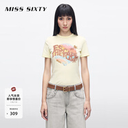 MISS SIXTY【安心品質】2025春季新款短袖T恤女圓領印花時尚百搭 黃色 S
