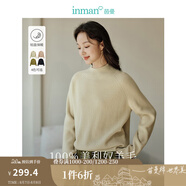 茵曼（INMAN）100%美利奴羊毛衫2025春秋女裝新款慵懶風(fēng)半高領(lǐng)打底針織毛衣上 豆沙色-18448982 L