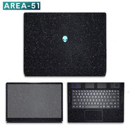 咔咔魚(yú)外星人AREA-51貼紙16/18英寸Alienware游戲筆記本電腦機身鍵盤(pán)屏幕保護貼膜 黑色星光磨砂 ABCD面