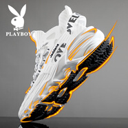 花花公子刀鋒男鞋春夏季網(wǎng)面透氣2025新款厚底減震運動(dòng)青少年跑步鞋子男潮 白色【主圖款】 39