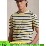 拉夫勞倫（POLO RALPH LAUREN）短袖t恤男潮流刺繡小馬標條紋拼色輕奢男裝高端國際一線品牌禮物 YELLOW 黃色輕快條紋 S (胸圍88.9-94厘米）