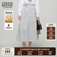 Teenie Weenie小熊女裝半身裙2025夏季新款清新活力時(shí)尚豎條紋裙子 條紋 M