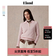 ELAND【100%綿羊毛】衣戀毛衣女純色翻領甜美柔軟上衣2025冬季新 淺粉色(26)L/Pink S 160